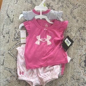 Under Armour Pink and Gray Baby Outfit Set